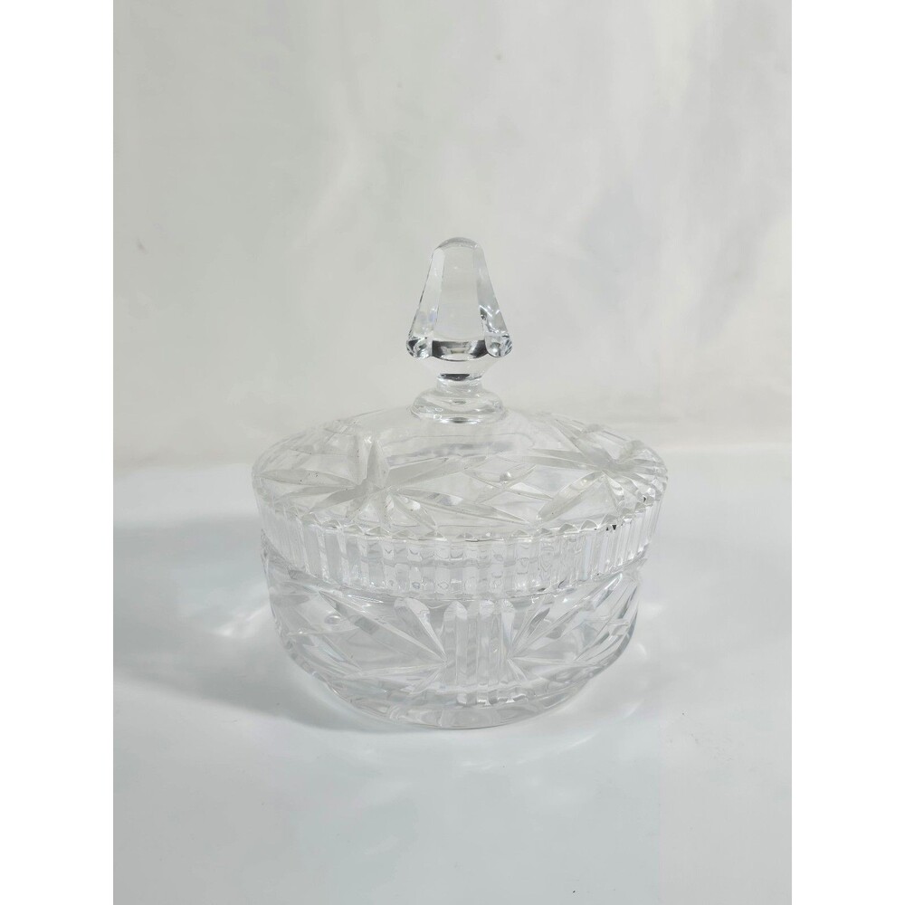 Vinrage Glass Candy Dish with Lid